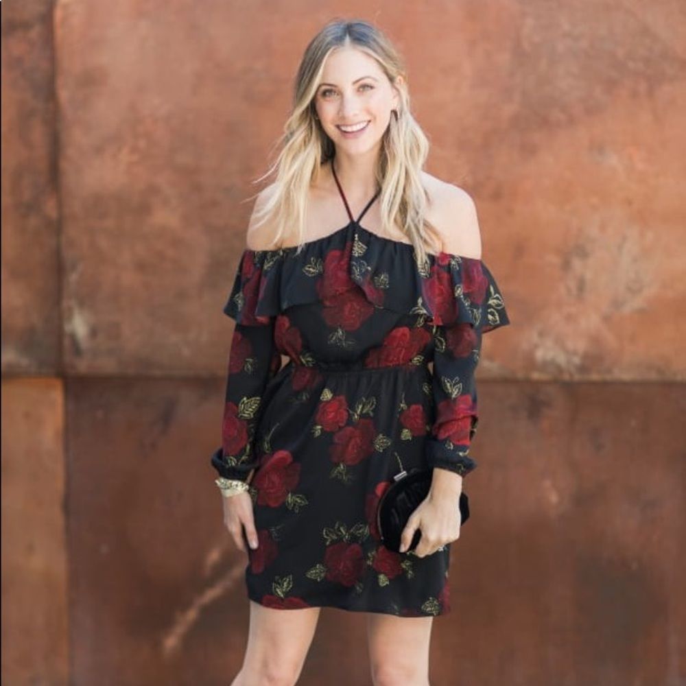 Floral black dress
